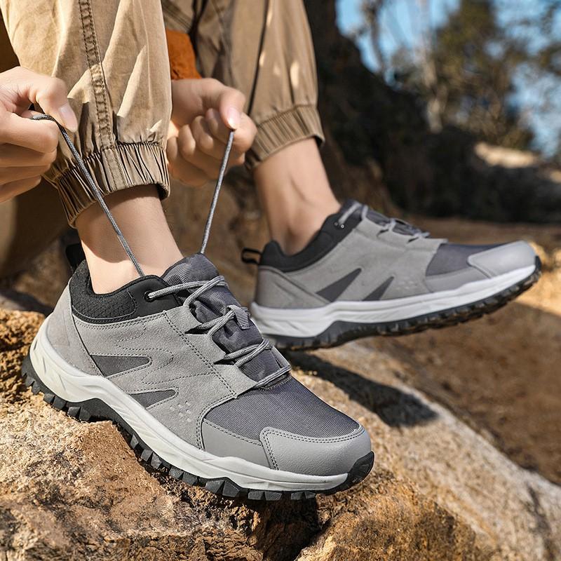 Unisex Low-Cut Hiking Shoes Trail Walking Mountain Climbing Camping Slip-Resistant Rubber Sole Breathable Mesh Lining