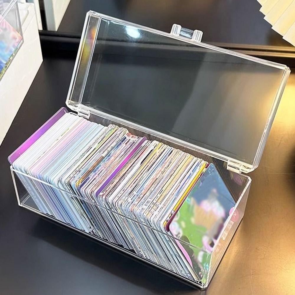Large Capacity Card Storage Box Acrylic Make Up Organizer Stackable Photo Card Storage Box  Home