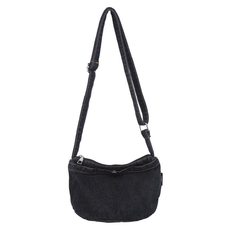 Casual Denim Mini Shoulder Bag With Inner Zipper Pocket For Daily Use