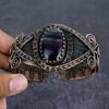 Fluorite Gemstone Handmade Copper Wire Wrap Cuff Bangle Adjustable o2D81
