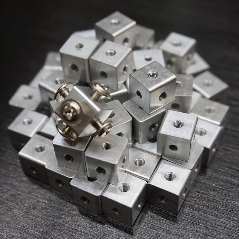 12pcs 10x10x10mm hexagonal nut M3 screw cube nut three sided fixed block connector DIY 3D printer accessory Acrylic case screw