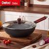 DePoe 32 см Чугунный Вок без покрытия, Антипригарный