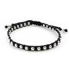 Les Trésors De Lily [I9121] - Ethnic Black Shambhala 'Marbles' Silver Bracelet - 4 Mm