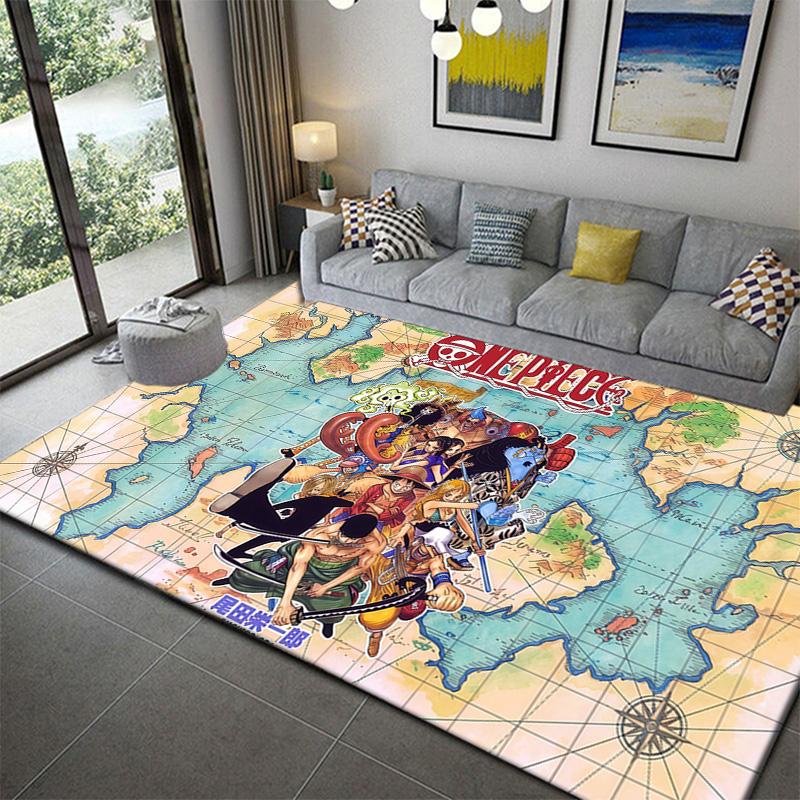 Коврик-игровое поле One Piece для гостиной, спальни, дома, декора дивана, детский нескользящий коврик для пола