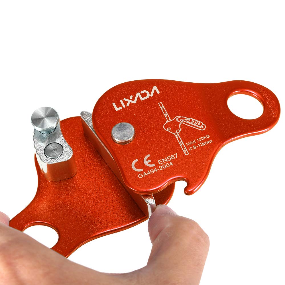 Lixada Micro Pulley Simple Ascender Bearing Mobile Side Climbing Pulley Certification for Orange CE/UIAA Climbing, Carrying, Transporting, Climbing,