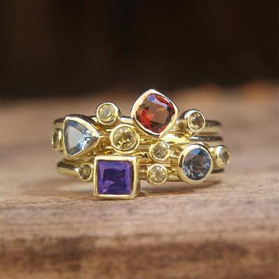 Huitan Красочные кольца с кубическим цирконием Новые кольца Женский темперамент Элегантные женские аксессуары для винтажной вечеринки Причудливый подарок Тренд Ювелирные изделия