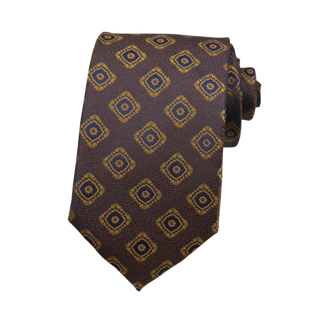 Tie Men'S Retro Coffee Milky White Wedding Stage British 8Cm Dress Professional Business Hand Stripes