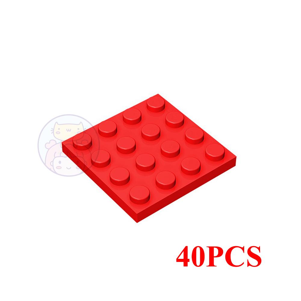 40 ШТ. Детали для сборки MOC 3031 Тонкая пластина 4x4 точки Строительные блоки Фигурки Кирпичики DIY Образовательная Креативная игрушка для детей