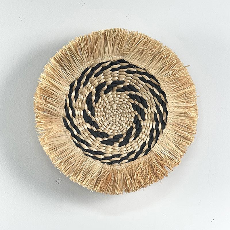 Round Grass Weaving Ornament Circular Wall Hanging Wall Decoration