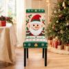 High Back Christmas Chair Cover Elastic Stretch Chair Slipcover Santa Claus Seat Cover  Dining Room
