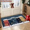 Nordic Winter Snow Scene Rug Suitable for Entryway, Machine Washable Non-Slip Floor Mat with Scandinavian Snowy Landscape, Soft Suitable for Bathrooms