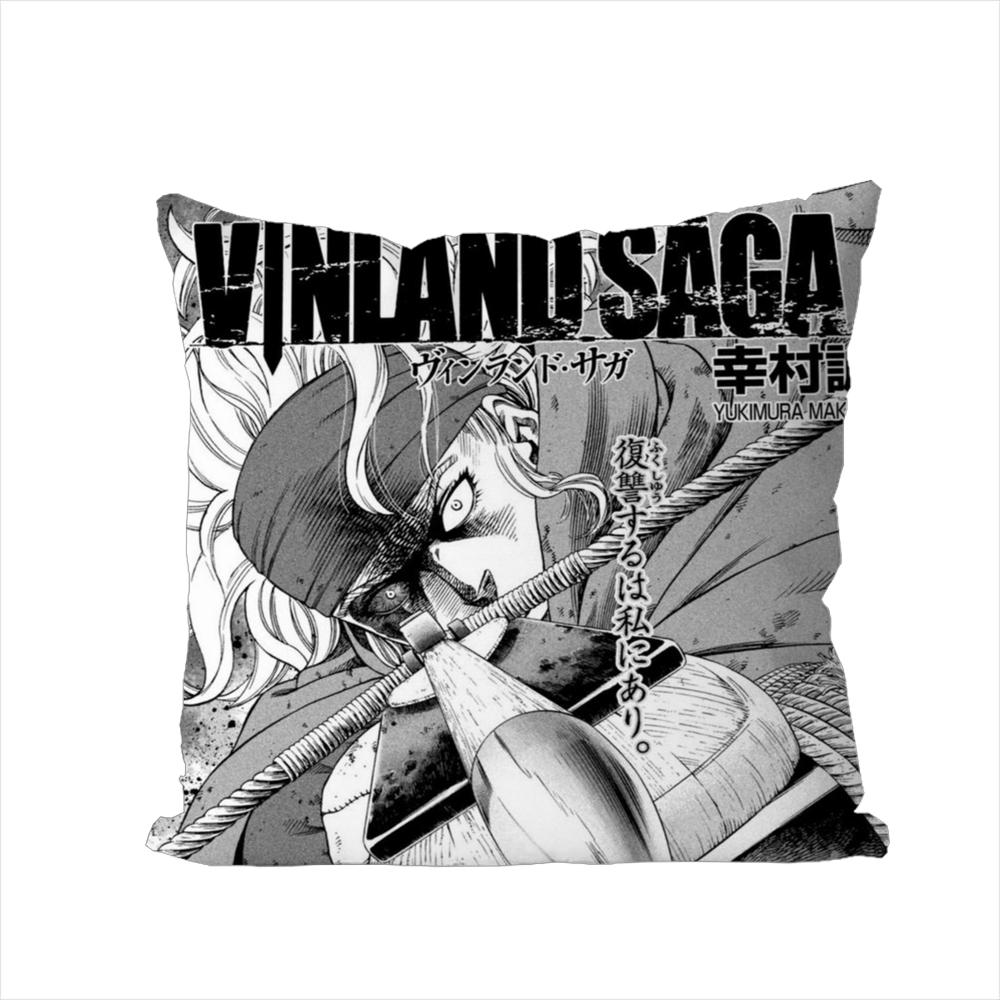 Anime VVinland Saga Pillow Case For Car Sofa Decorative Home Doublesided Print Plush Square Throw Pillow Cushion Cover