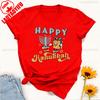 Happy Hanukkah Shirt Jewish Holiday Saying Religious for Printed Tshirt Tops Unisex High Quality Cotton Regular Short Sleeve