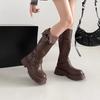 But Knee Boots Women's 2025 Autumn and Winter New Fashion Knight Boots Retro Platform Versatile Fashion Martin Boots