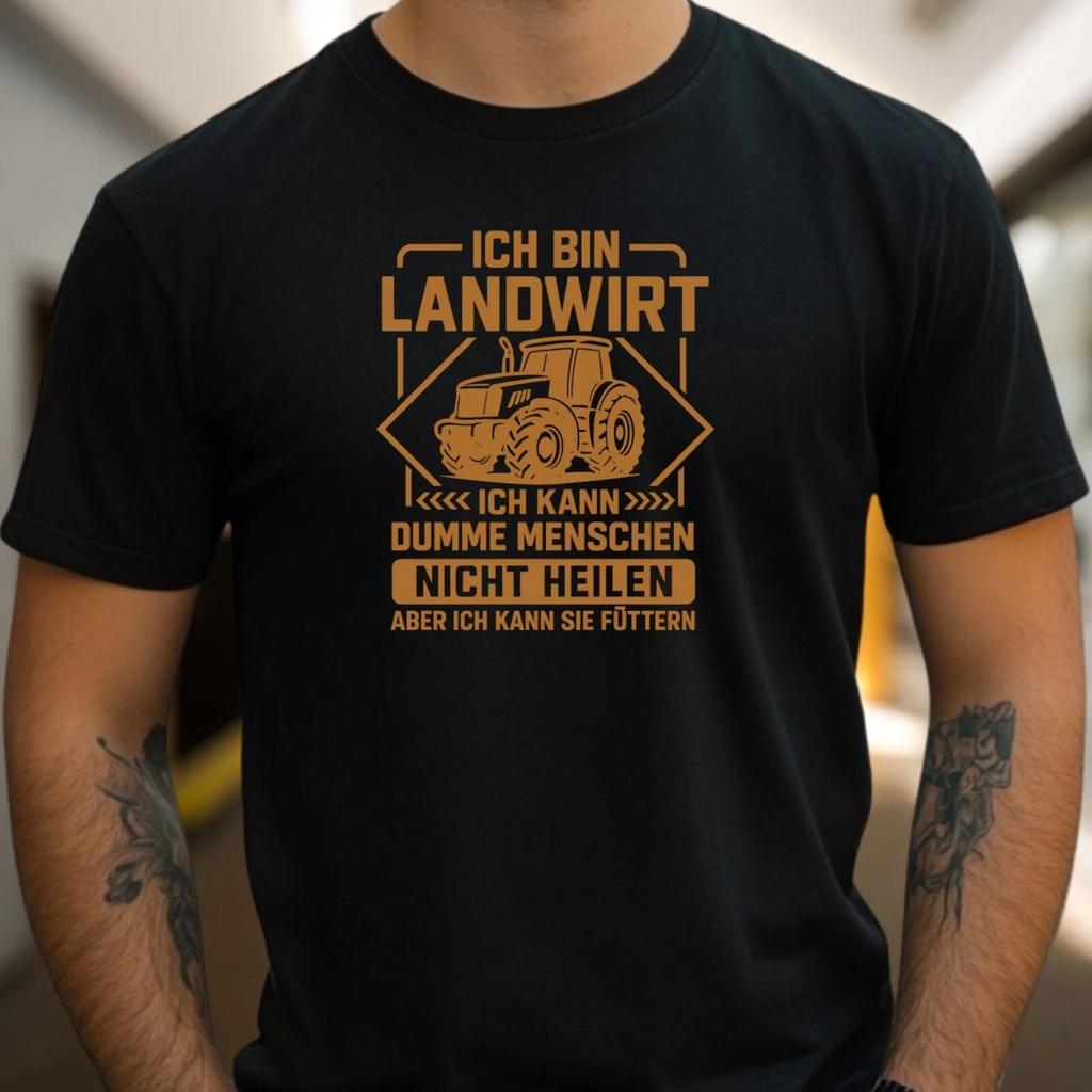 T-Shirt Herren Landwirt Bauer Spruch Motiv Baumwolle Größe S bis 5XL