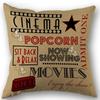 Cinema Ticket Printed Pillow Cover Linen Cushion Case Nordic Simple Sofa Pillow Case No Pillow Core 45X45cm One Sides