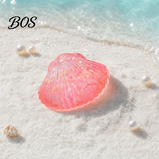 Shell Sensory Toy Mini Glitter Squeeze Toy, Stress Relief Sugar Ball Transparent Anti-stress Fidget Soft Stretchy Ocean Anxiety