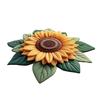 3D Sunflower Floral Plush Rug Non-Slip Backing Easy To Clean Various Sizes Living Room Rug Home Decor