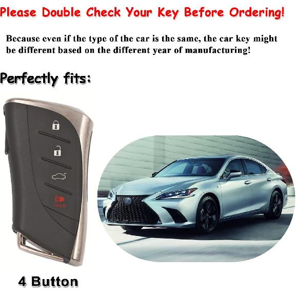 EASYANT Leather Car Key Fob Cover for Lexus -2025 ES RX 350 Compatible with Lexus New LS NX Key Shell Case Black