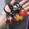 Cute Cherry Bow Elastic Hair Bands for Women Girls Ponytail Holder Headband Sweet Rubber Band Scrunchie Fashion Hair Accessories
