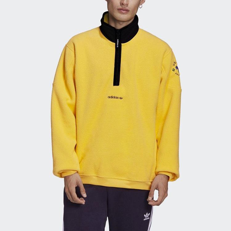 adidas Оригиналы Adv Archive Hz Ретро Спортивная толстовка с длинными рукавами на молнии с длинными рукавами Мужские топы Солнечно-желтый GD5583