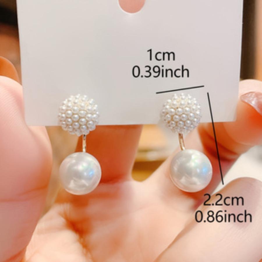 S925 Silver Needle Stud Earrings Small Bead Stud Earrings Women's Personality Earrings Pearl Earrings