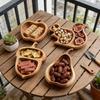 Деревянное поднос для закусок, симпатичная сырная тарелка, небольшое поднос для закусок, сервировочное блюдо для орехов, сосисок, кексов, хлебных палочек и хранения.