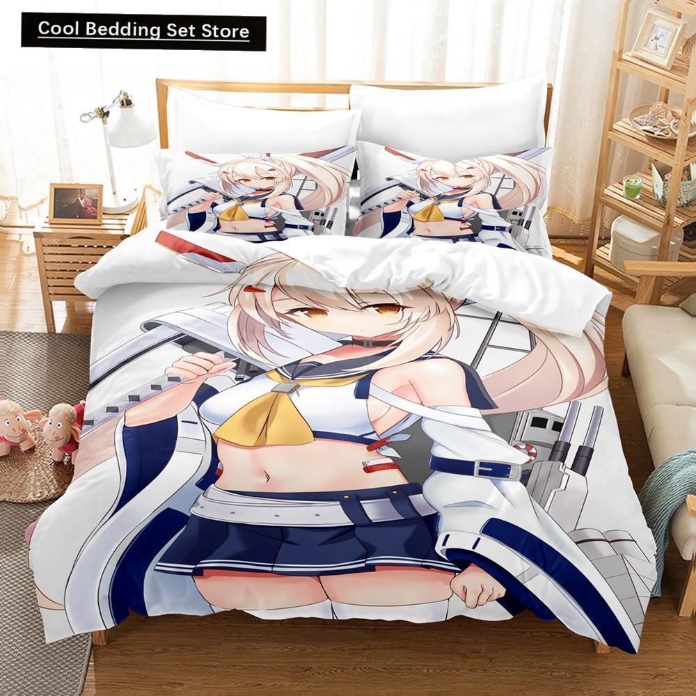 3D-принт аниме Azur Lane комплект постельного белья односпальный двуспальный двуспальный двуспальный комплект для взрослых и детей спальня пододеяльник комплект простыней