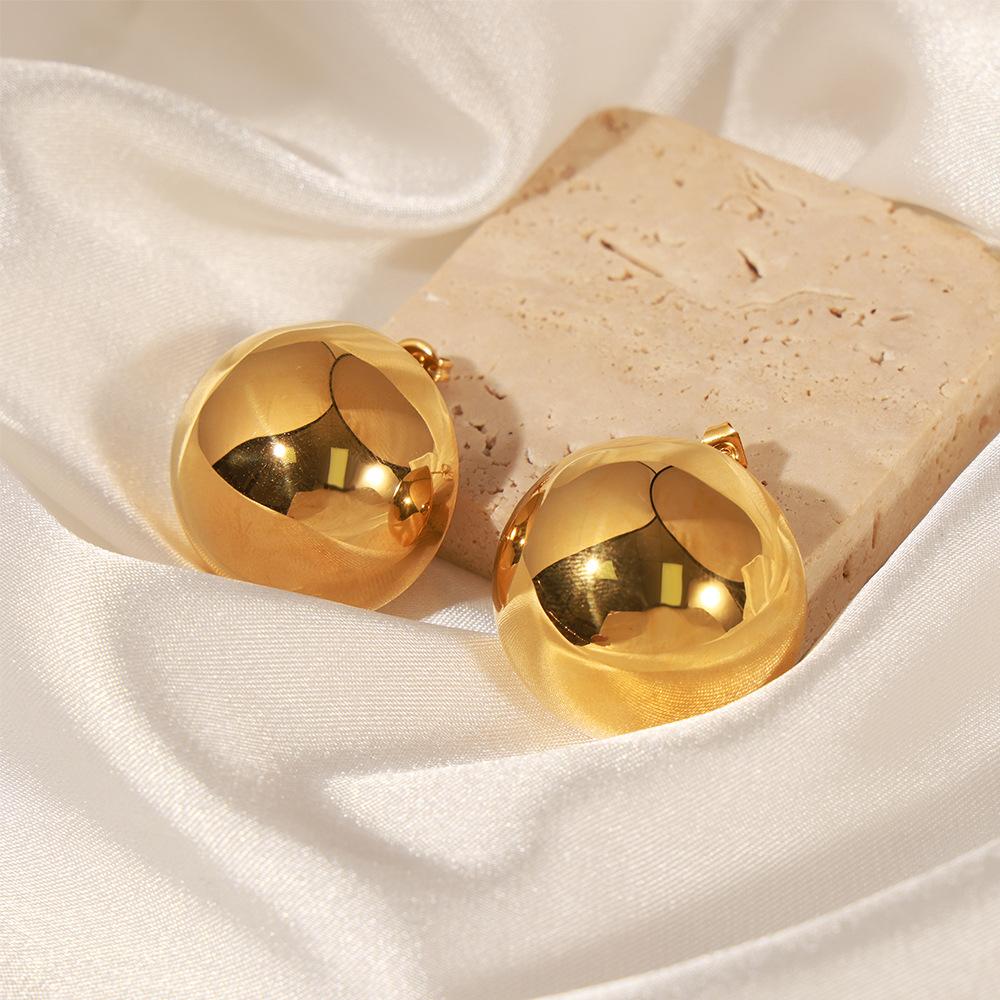 Металлические Гладкие Большие Овальные Серьги-Пуссеты для Женщин Преувеличенные Полые Шары Геометрические Серьги-Кольца Ювелирное Изделие Подарок