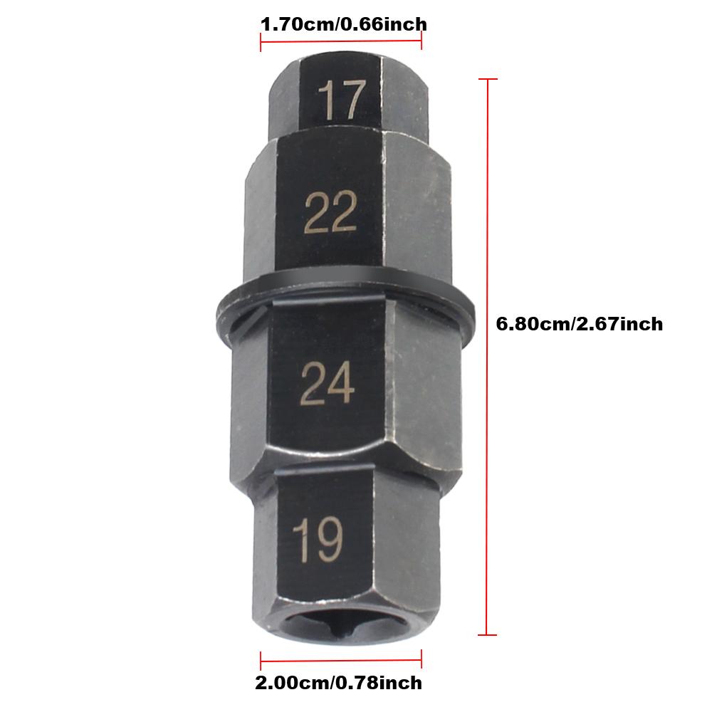 Multifunction Multi Purpose Motorcycles Hex Axle Tool Antirust Versatile Professional 4-In-1 Durable 3/8 Inch 17 19 22 24mm