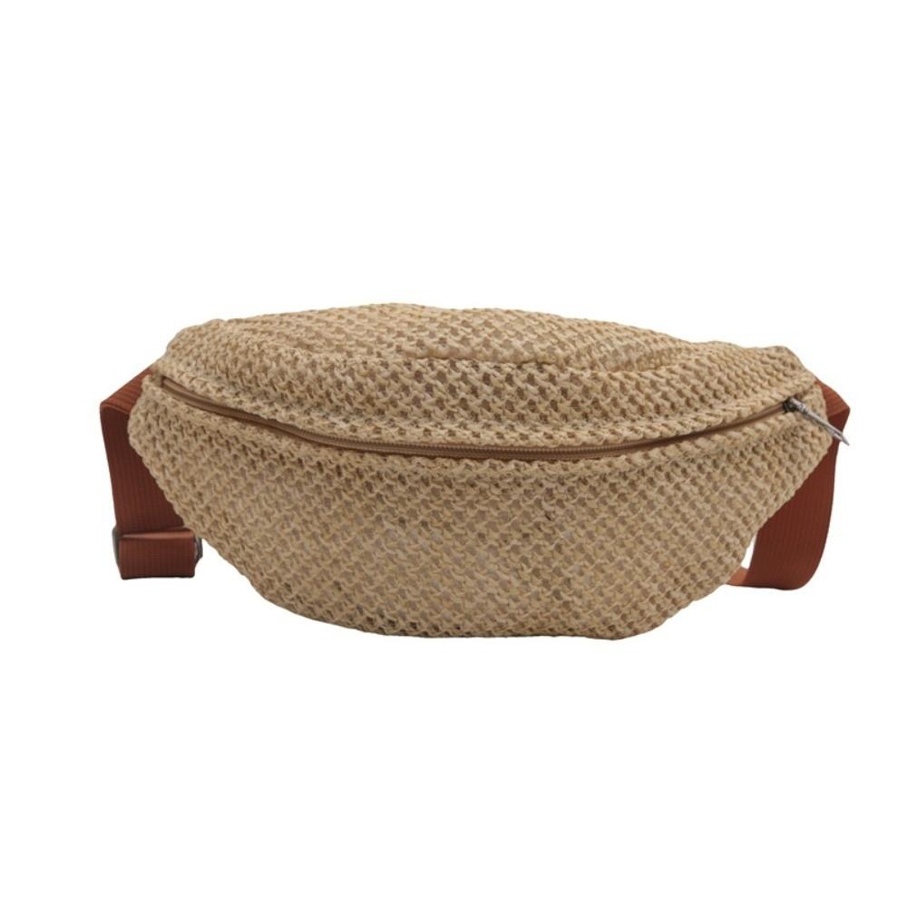 Sports Woven Waist Pouch Boho Crochet Shoulder Bags Versatile Eco-Friendly Straw Bag Vacation