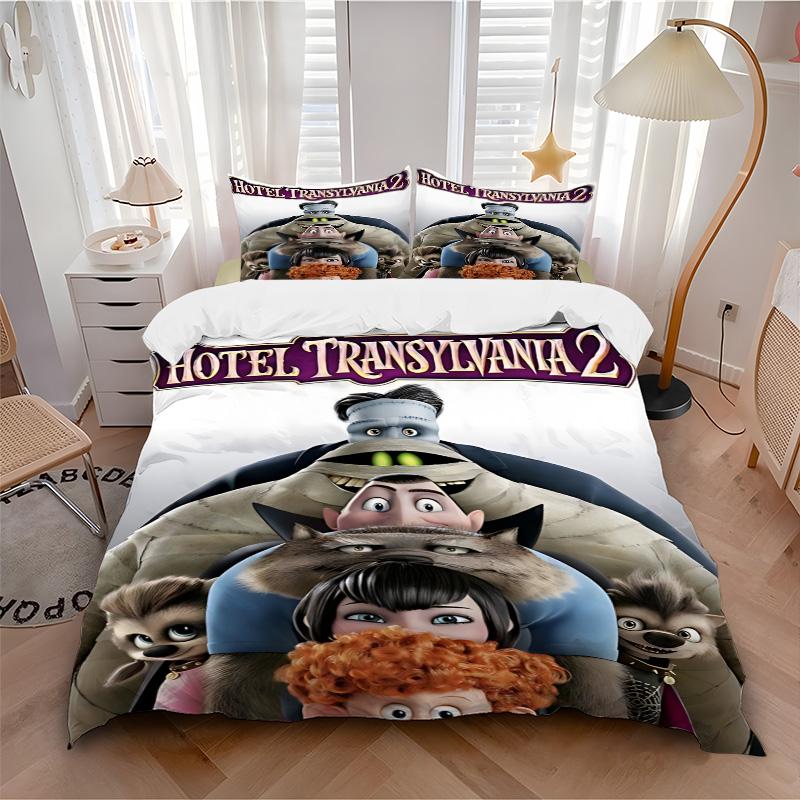 Hotel Transylvania Print 3Pcs Bedding Setduvet Cover With 2 Bedropillowcase Home Birthday Gift