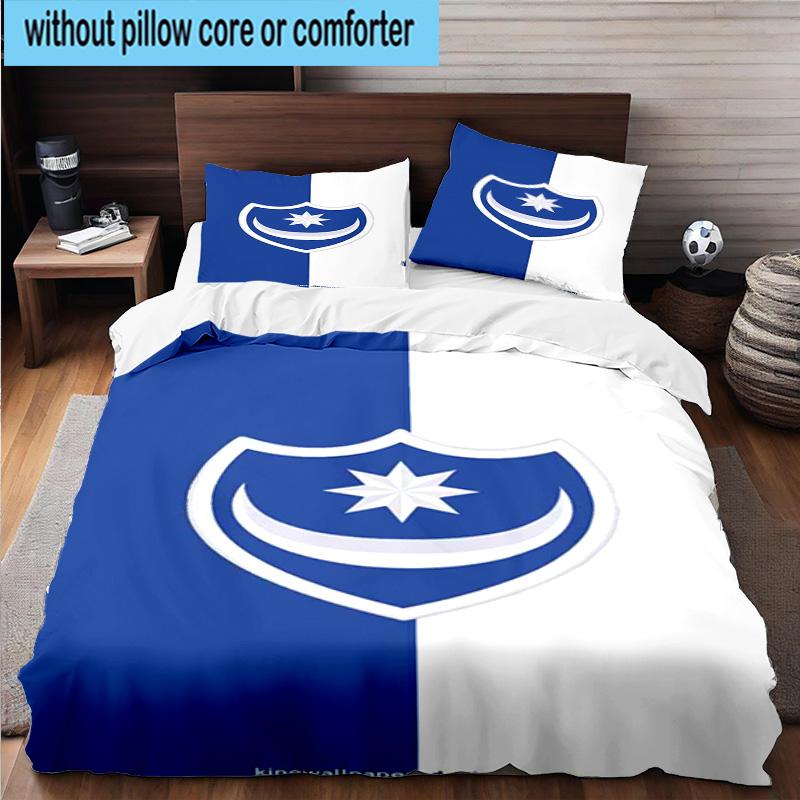 3pcs Portsmouth F.C Printed Bedding Set Duvet Cover Closure Includes 1 Duvet Cover & 2 Pillowcases Bedding Sets Home Decor Gifts