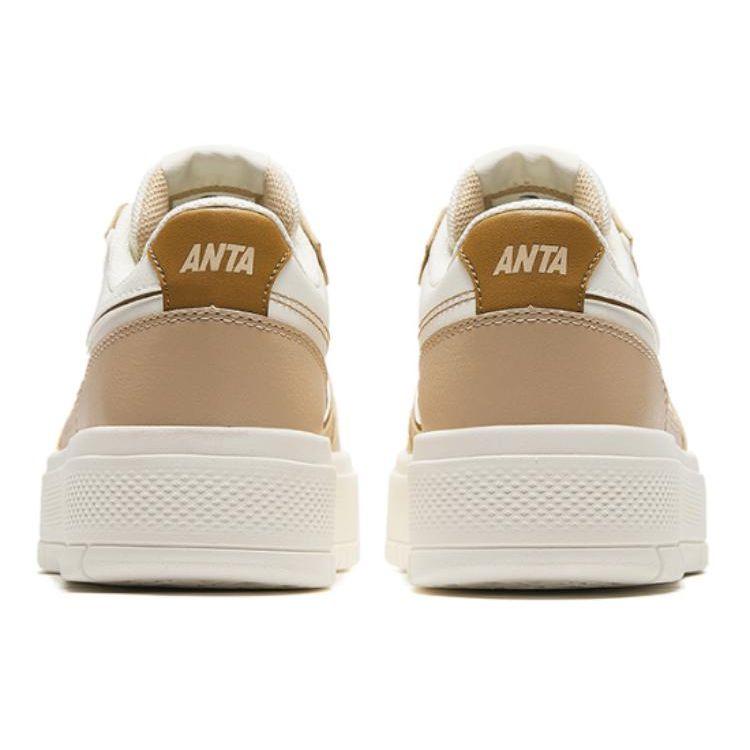 Anta Прочные дышащие низкие кроссовки для скейтбординга женские кроссовки бежево-коричневые 122428015-3