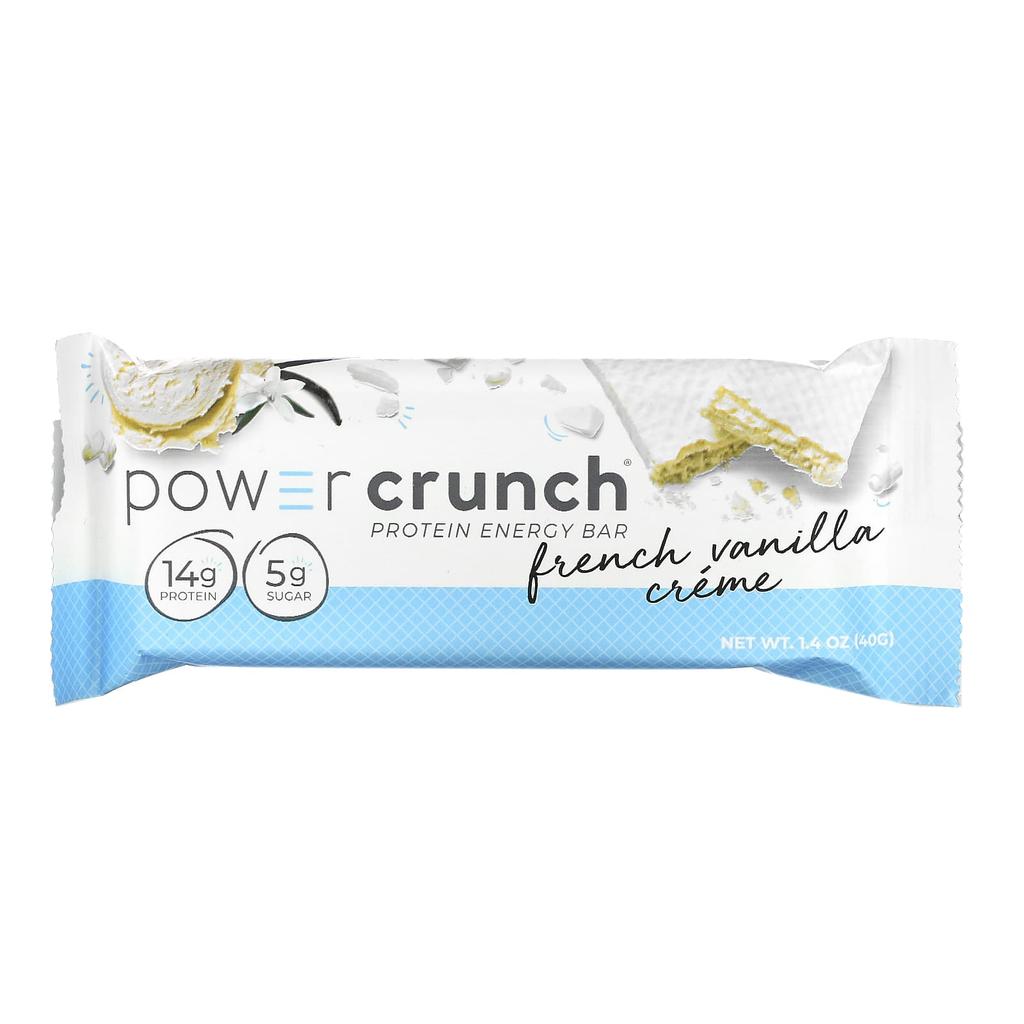 BNRG, Power Crunch Protein Energy Bar, французский ванильный крем, 12 батончиков, 40 г (1,4 унции) каждый