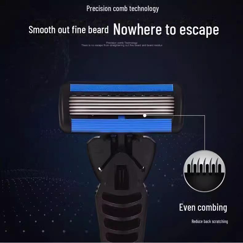 6-слойная мужская бритва со сменными лезвиями — классическая бритва для бороды