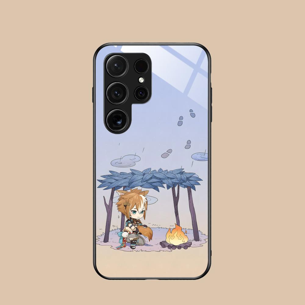 Игровой чехол для мобильного телефона GI Gorou для Samsung Galaxy S26 S25 S24 S23 S22 S21 S20 Note20 Plus FE Ultra Стеклянный цветной чехол Роскошный