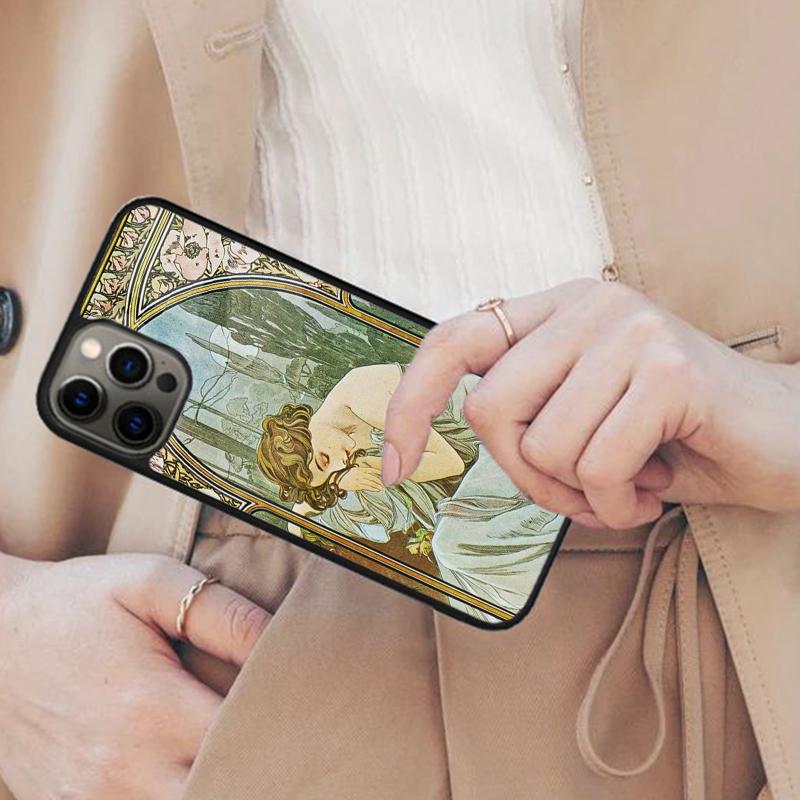 Famous Art Vintage Portrait Alphonse Mucha Magnetic Phone Case For iPhone 17 Air 16 14 13 12 Pro Max 15 Plus With MagSafe Cover