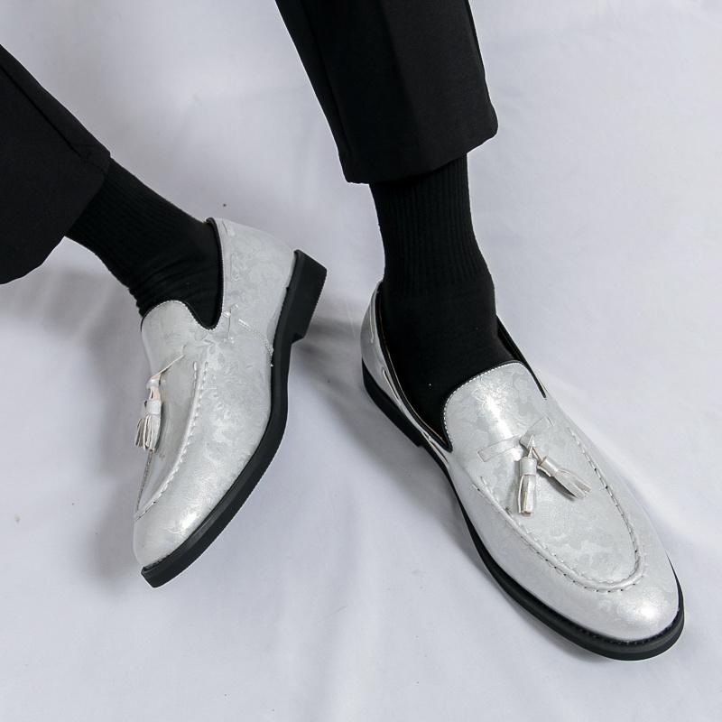 Classic Fashion Green Man Patent Leather Shoes Big Size 46 Pointed Toe Men's Dress Shoes Slip-on Wedding Shoes for Men Footwear