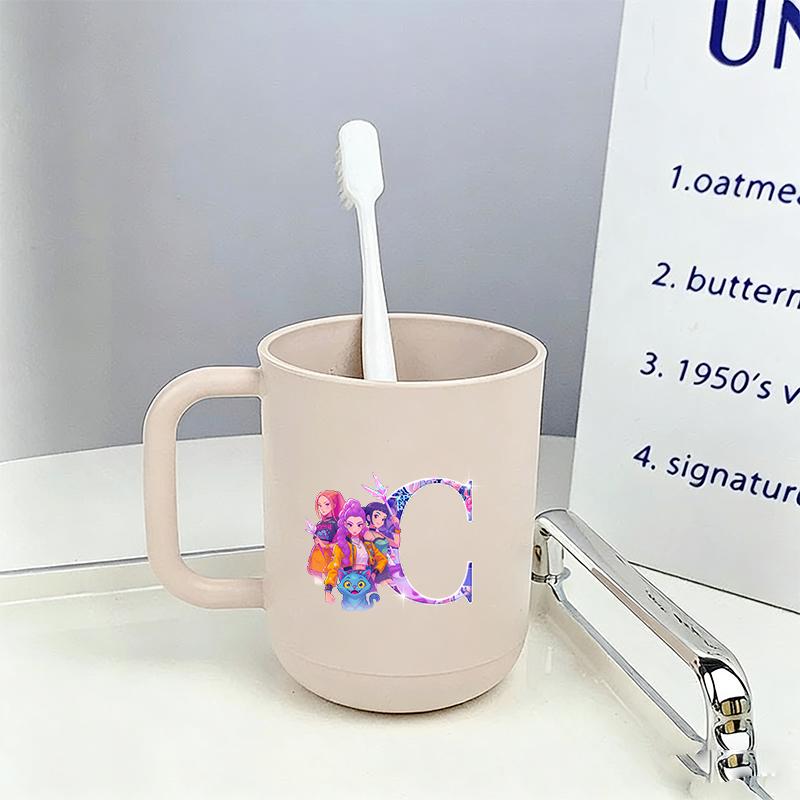 Kpop Demon Hunters Mouthwash Cup Kawaii Portable Toothbrush Cups Home Couple Family Thickened Juice Water Mug Birthday Gift