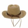 Мужская соломенная шляпа в панамском стиле, ковбойская шляпа, летняя шляпа от солнца 56-58 см