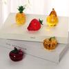 Artificial Chinese Style Desktop Crystal Ornaments Mini Pumpkin Strawberry Pineapple Persimmon Yellow Pear Fruit Model
