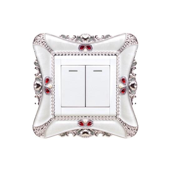 Switch Sticker European Wall-mounted Outlet Style Punch Free Plastic Cover Wall Decal for Home
