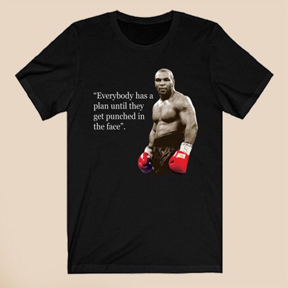 Iron Mike Tyson Quotes Men's Black T-Shirt US Size, Unisex Crewneck, Trend Tee
