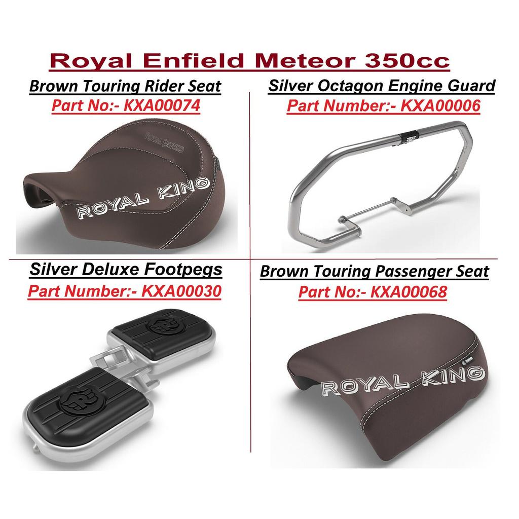 Royal Enfield "Meteor 350" Комплект из 4 шт. "Коричневое сиденье для туризма и подножки"