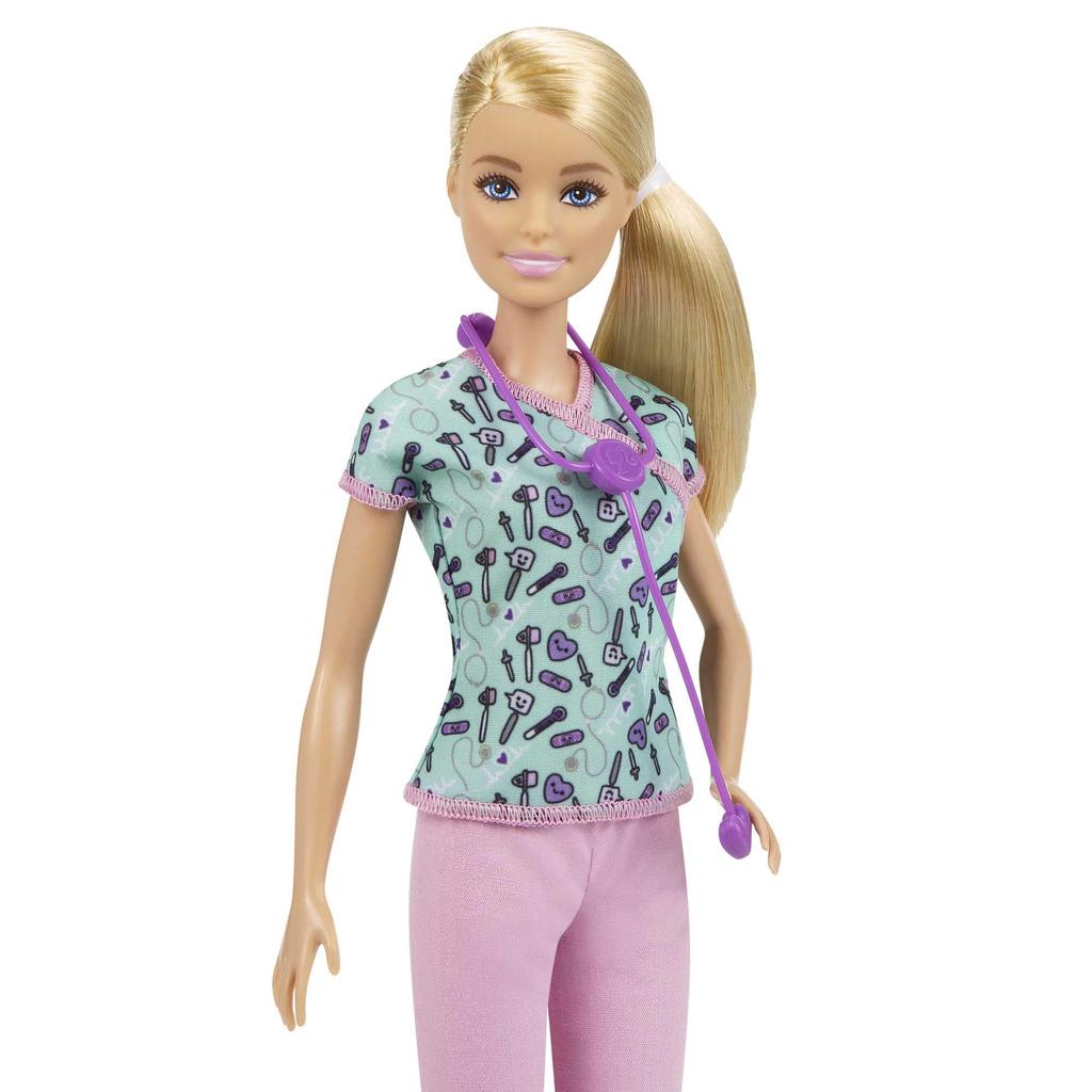 barbie Работа с кукольным домиком медсестры для детей от 3 лет и GTW39 Барби! Нарядный, Зеленый,