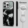 Чехол для телефона «Большая волна в Канагаве» для iPhone 16e, 16, 15, 14, 13, 12, 11, Plus, Pro, Max, Mini с магнитной беспроводной зарядкой MagSafe