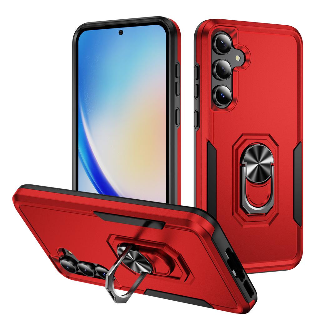 Бронированный чехол для телефона Samsung Galaxy S24 S22 S21 S23 Ultra Plus A55 A15 A35 5G A54 A14 A53 A05S с кольцом-держателем, противоударная крышка