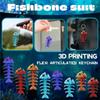 3D Printed Fishbone Flexi Articulated Toy Creative Toy Decorative Articulated Animal Model For Adult And Kids Keychain