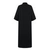 Women's Fashion Casual Button Cardigan Cotton And Linen Color Dress With Pockets